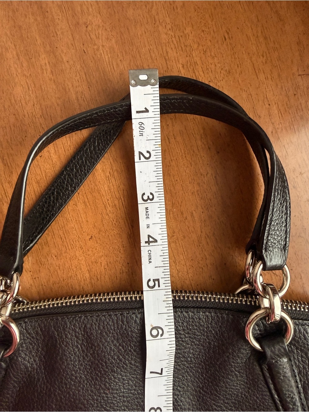 Coach Black Pebbled Leather Satchel Shoulder Bag Silver Hardware Crossbody COA - Picture 12 of 13